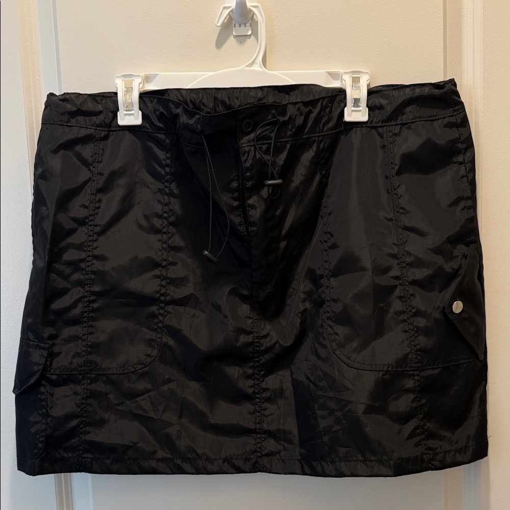 PrettyLittleThing Charcoal Nylon Skirt with Adjustable Waist